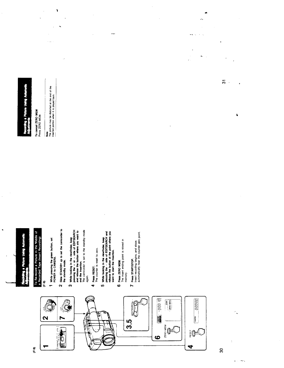 To cancel zero mem | Sony CCD-TR7 User Manual | Page 15 / 35