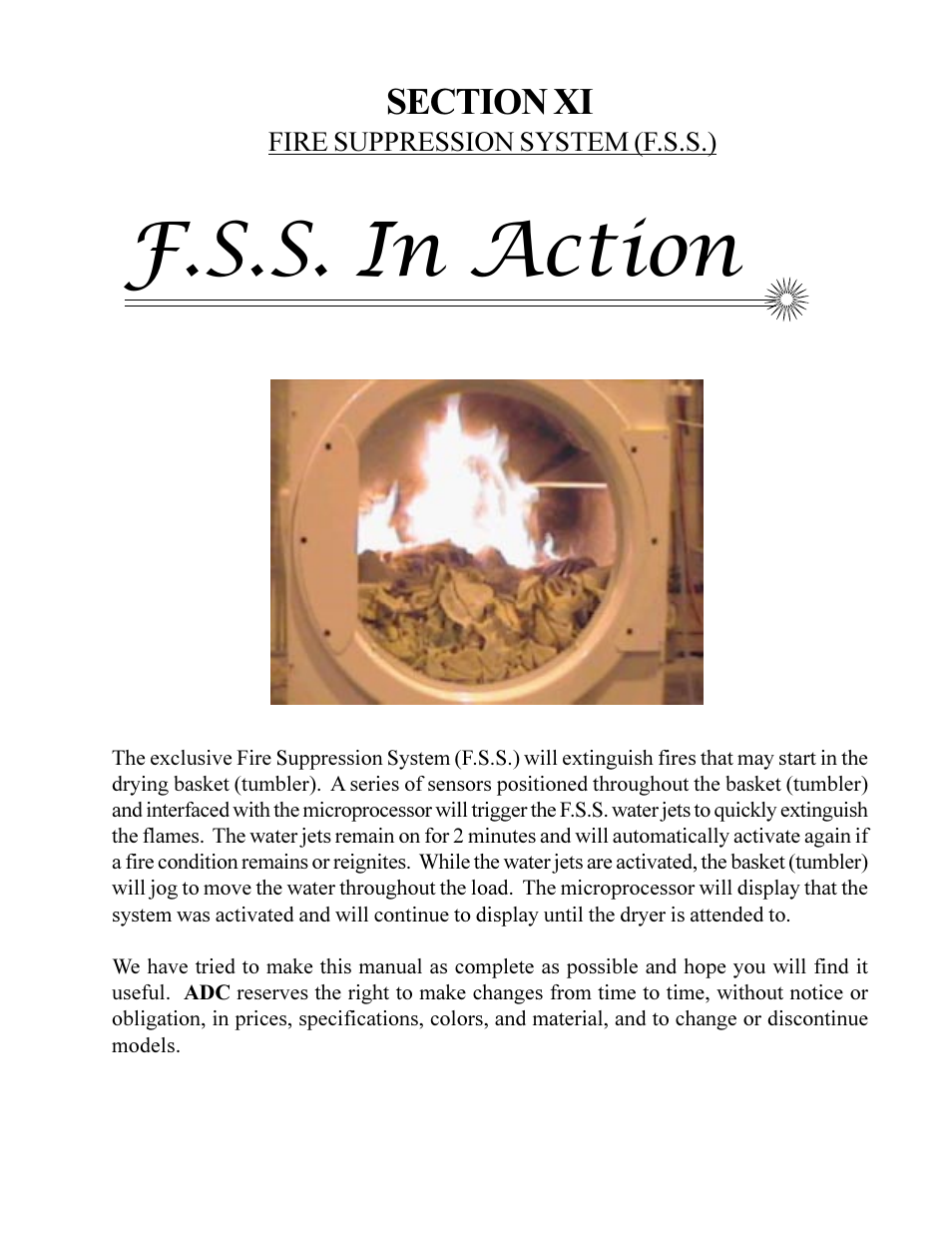 F.s.s. in action | American Dryer Corp. ML-75DIII User Manual | Page 57 / 65