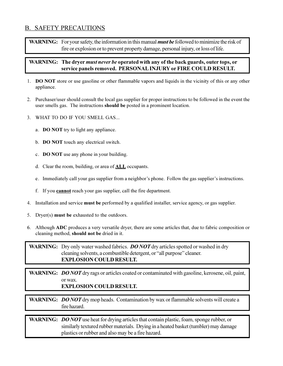 American Dryer Corp. ML-75DIII User Manual | Page 8 / 65