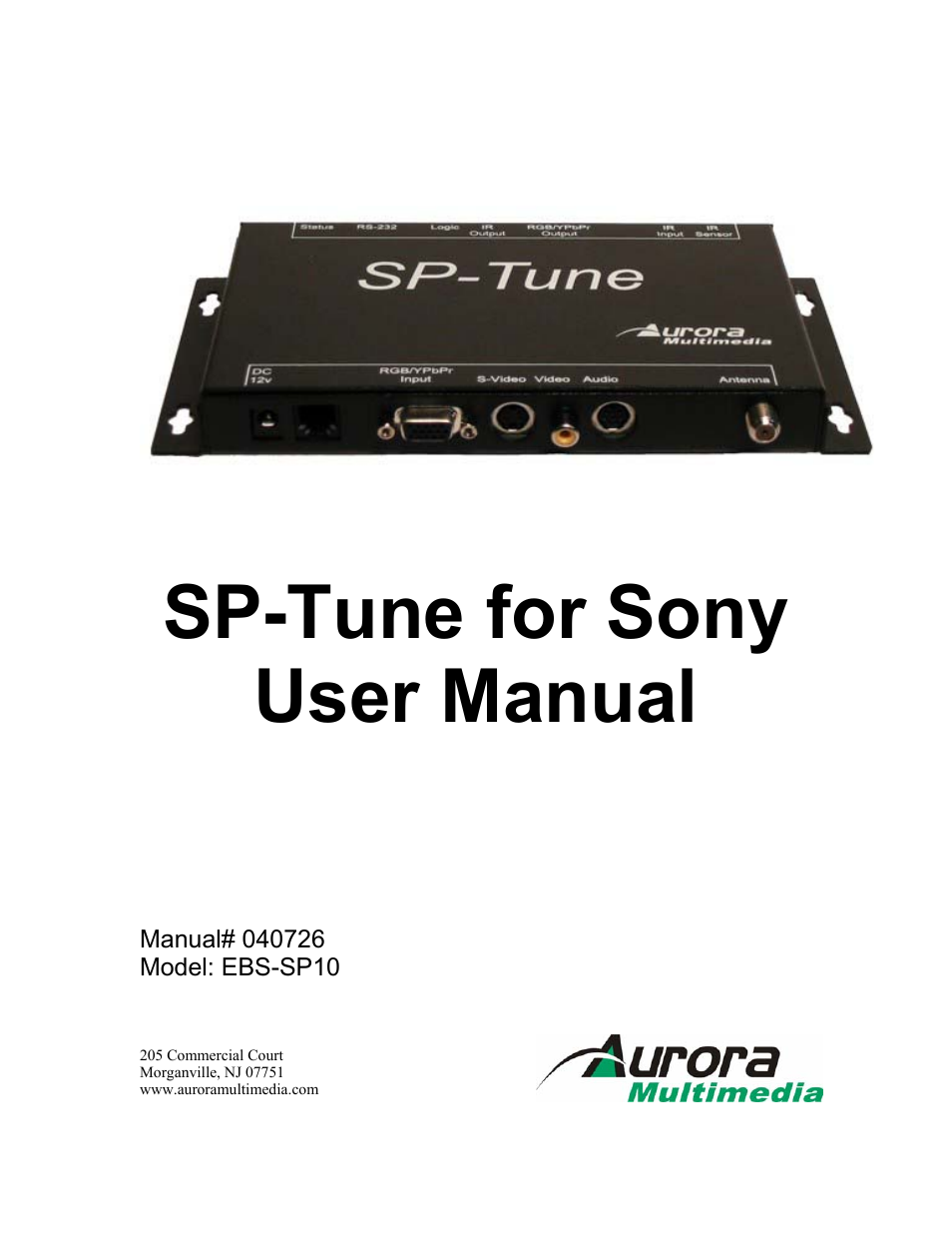 Sony EBS-SP10 User Manual | 20 pages