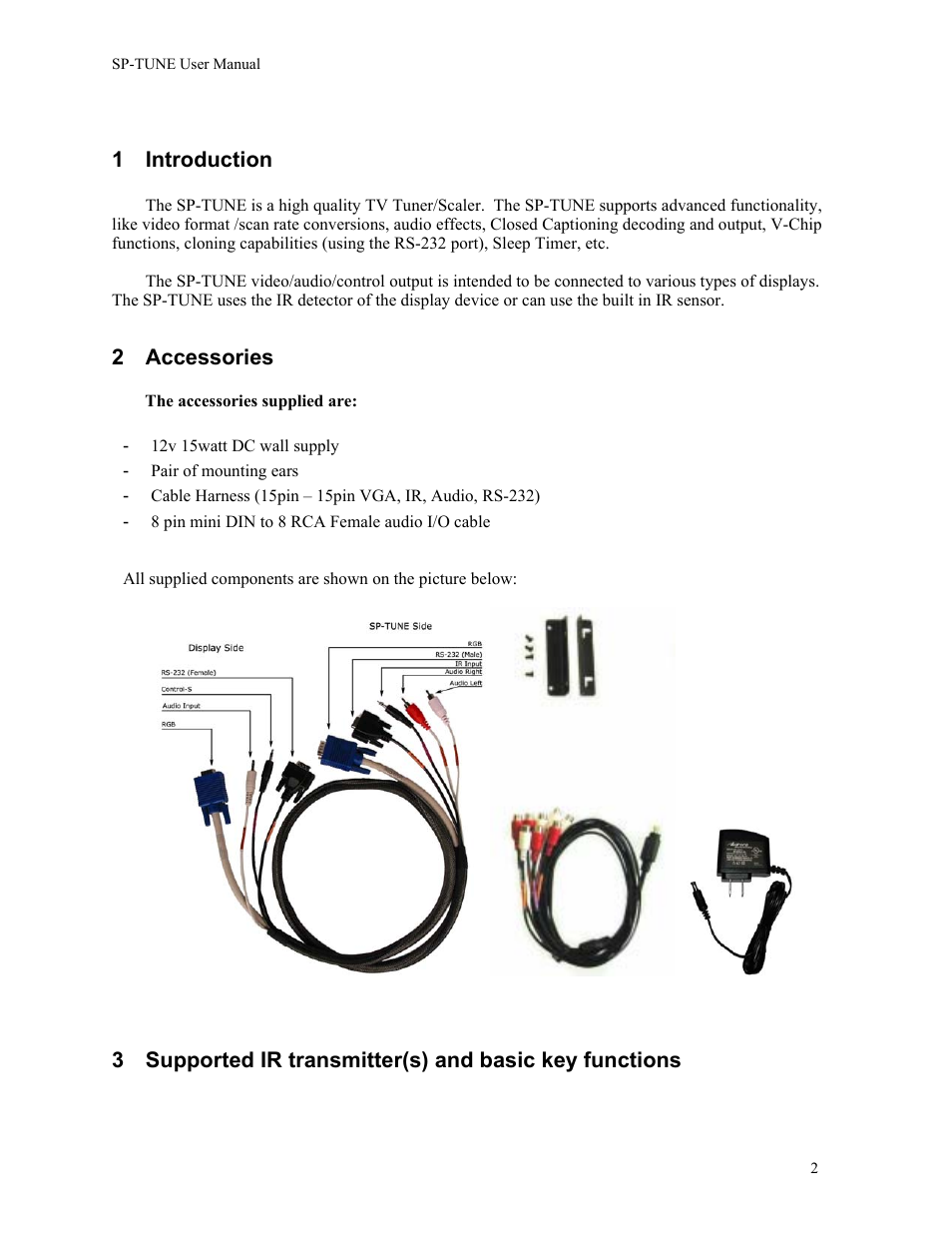1 introduction, 2 accessories | Sony EBS-SP10 User Manual | Page 3 / 20