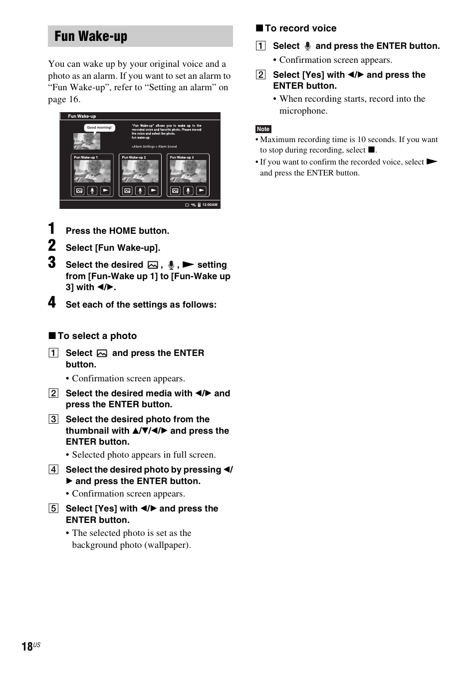 Fun wake-up | Sony ICF-CL75IP User Manual | Page 18 / 32