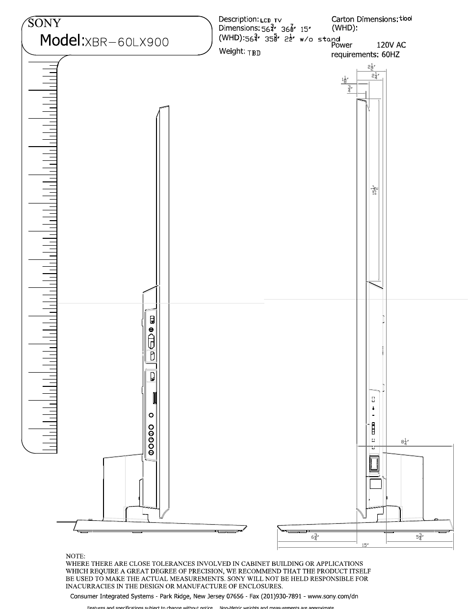 Sony XBR-60LX900 User Manual | Page 3 / 5