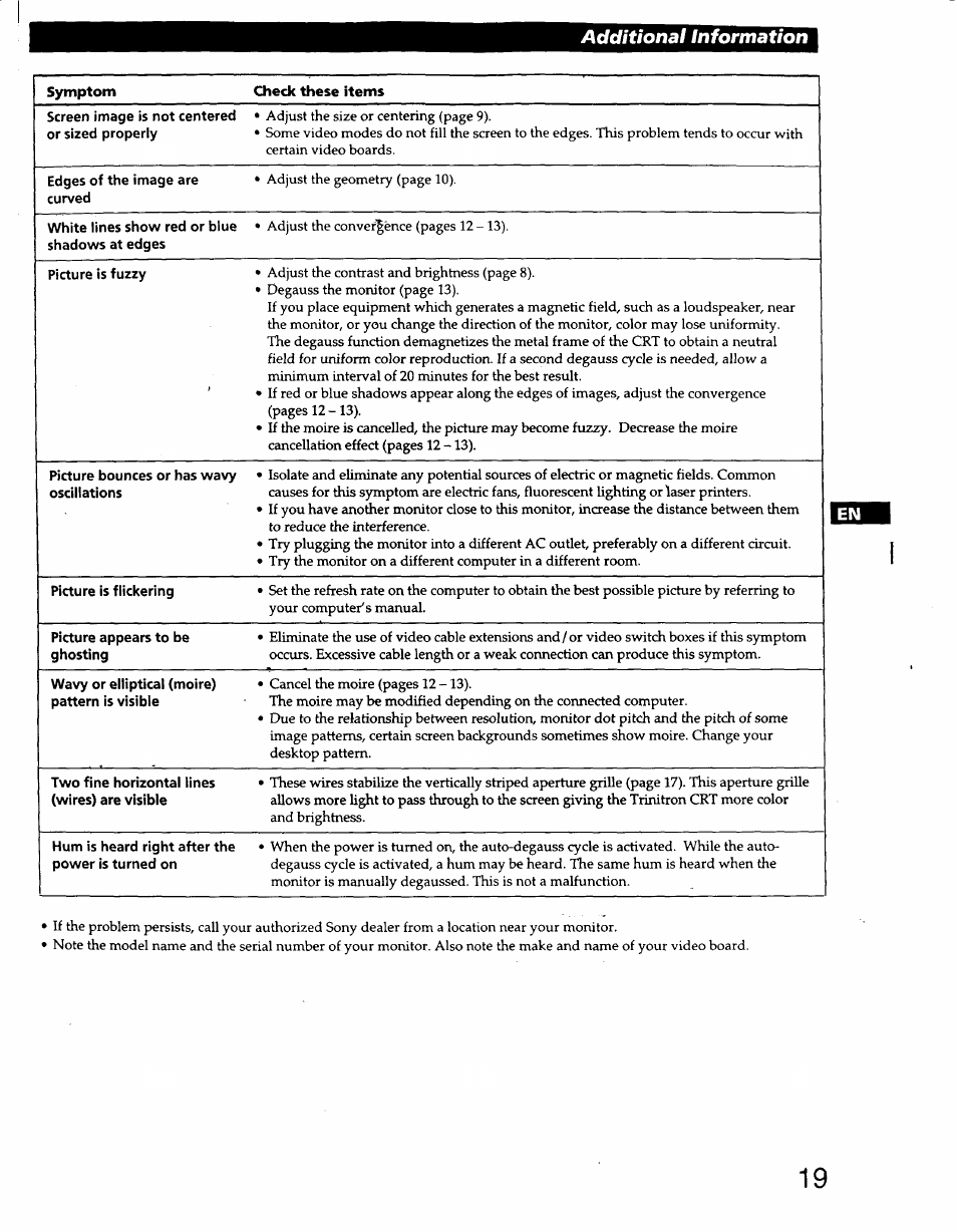 Additional information | Sony CPD-220GS User Manual | Page 19 / 76