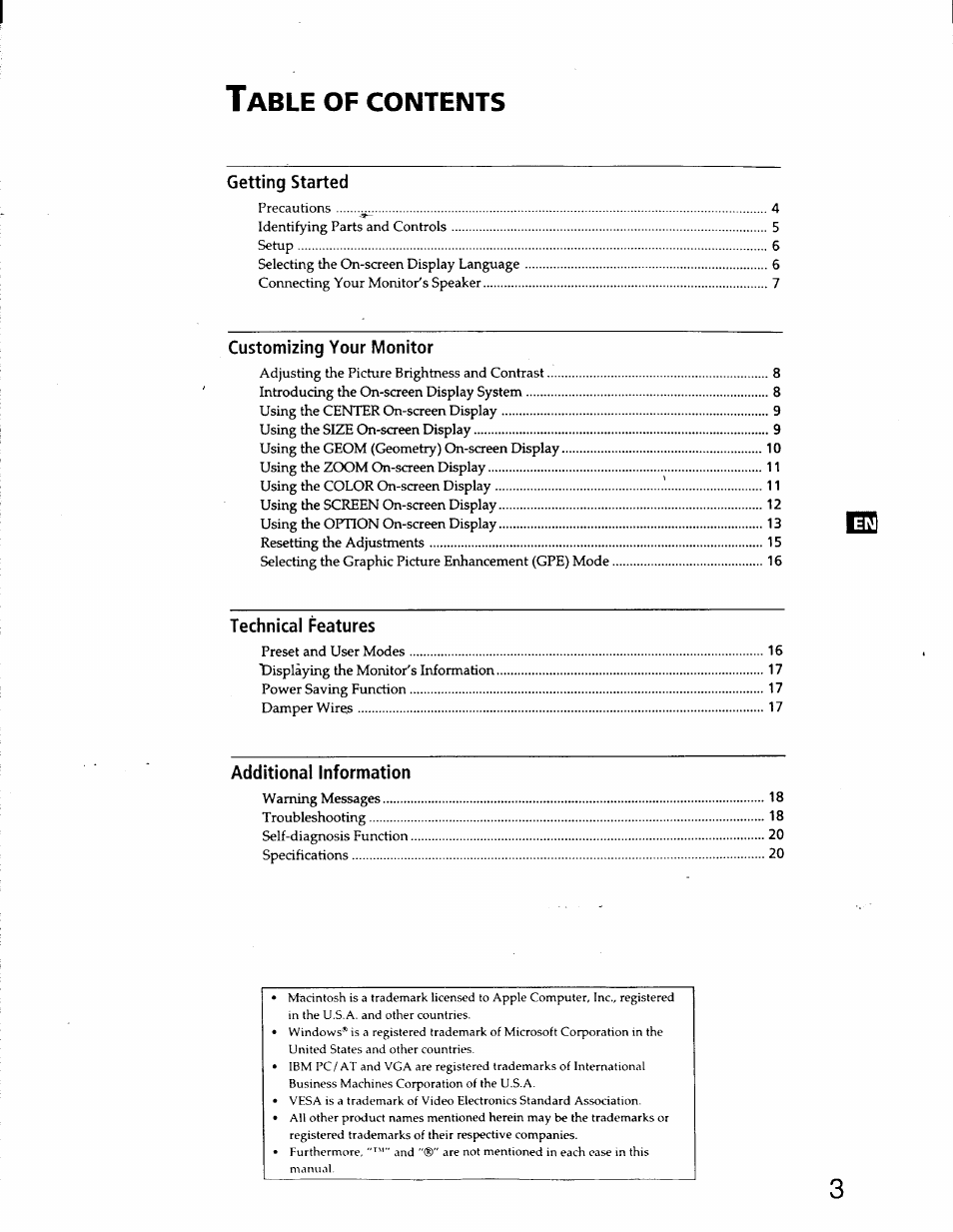 Sony CPD-220GS User Manual | Page 3 / 76