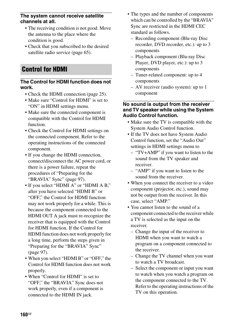Control for hdmi | Sony STR-DA4600ES User Manual | Page 160 / 170