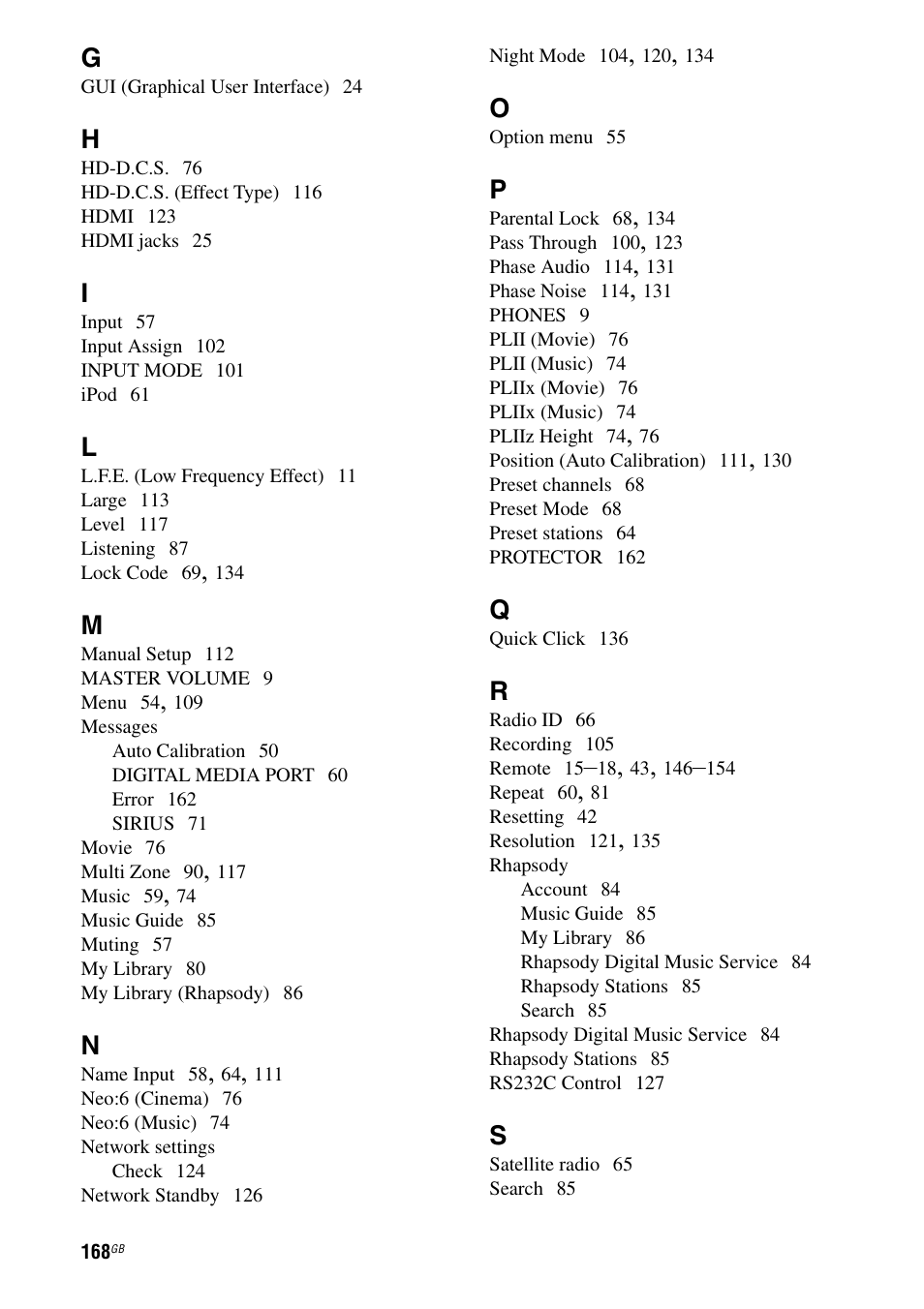 Sony STR-DA4600ES User Manual | Page 168 / 170
