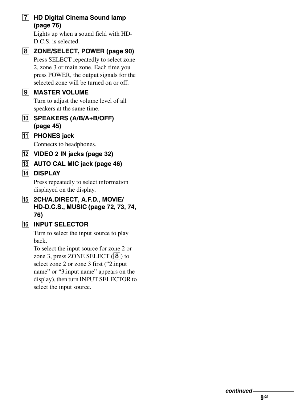 Sony STR-DA4600ES User Manual | Page 9 / 170