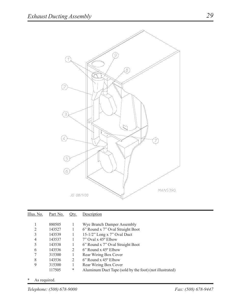 Exhaust ducting assembly | American Dryer Corp. AD-236 User Manual | Page 31 / 33