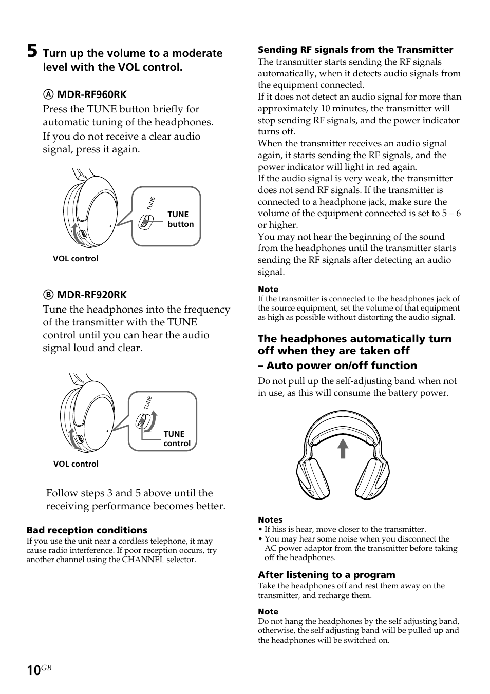 Sony TMR-RF960R User Manual | Page 10 / 40
