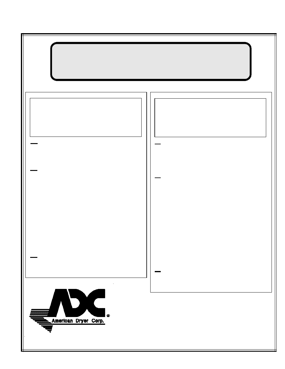 American Dryer Corp. AD-50V User Manual | 61 pages