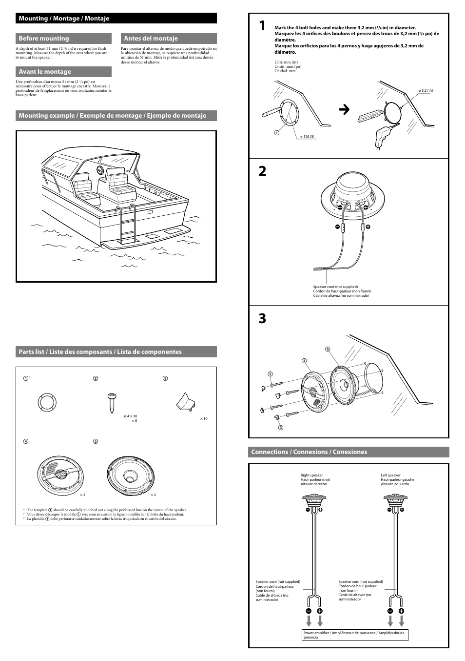 Mounting / montage / montaje before mounting, Avant le montage | Sony CXS-M2016 User Manual | Page 2 / 2