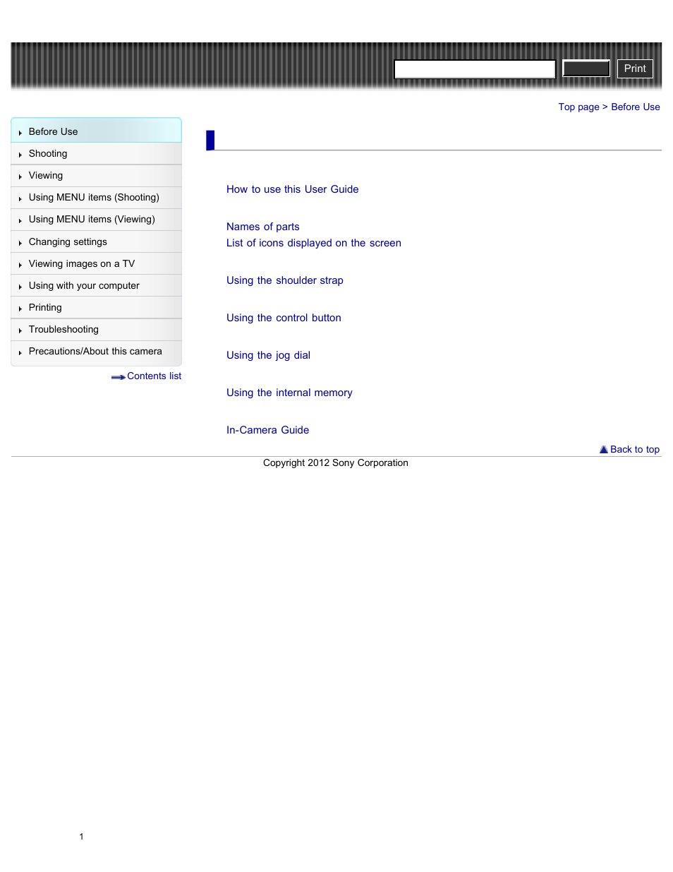 Before use, Cyber-shot user guide | Sony DSC-HX200V User Manual | Page 10 / 297