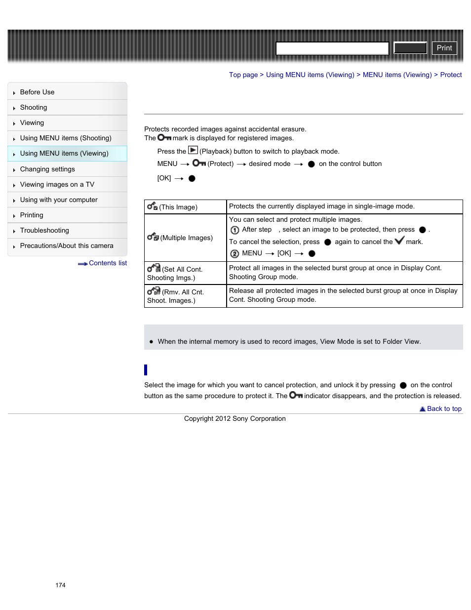 Protect, Cyber-shot user guide | Sony DSC-HX200V User Manual | Page 183 / 297