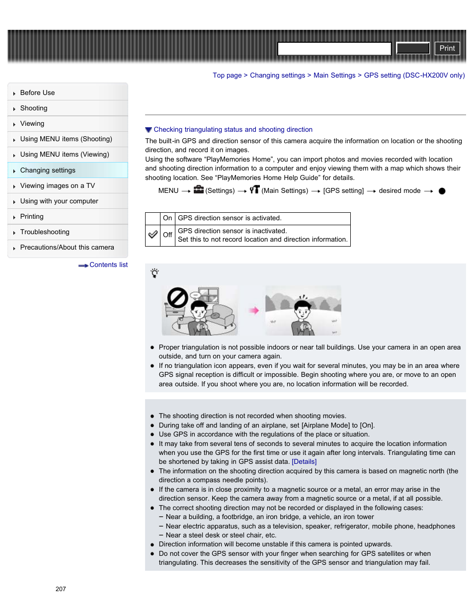 Gps setting (dsc-hx200v only), Details, Cyber-shot user guide | Sony DSC-HX200V User Manual | Page 216 / 297