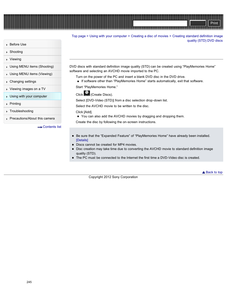 Cyber-shot user guide | Sony DSC-HX200V User Manual | Page 254 / 297