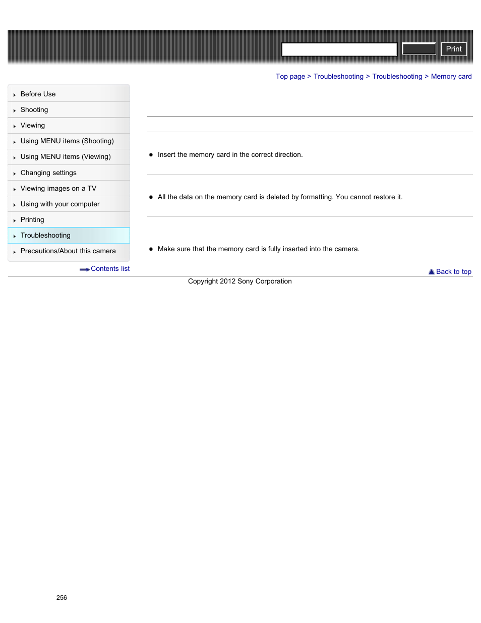 Memory card, Cyber-shot user guide | Sony DSC-HX200V User Manual | Page 265 / 297