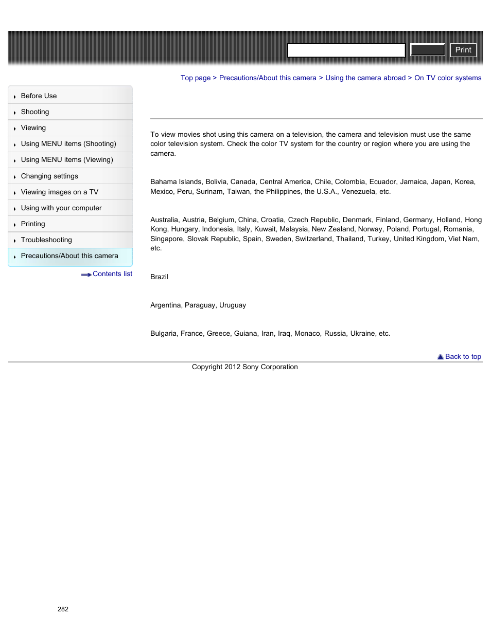 On tv color systems, Details, Cyber-shot user guide | Sony DSC-HX200V User Manual | Page 291 / 297