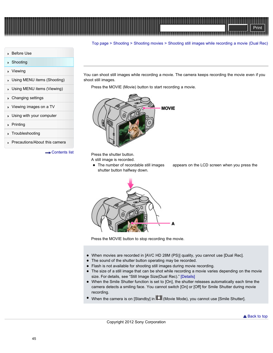 Cyber-shot user guide | Sony DSC-HX200V User Manual | Page 54 / 297