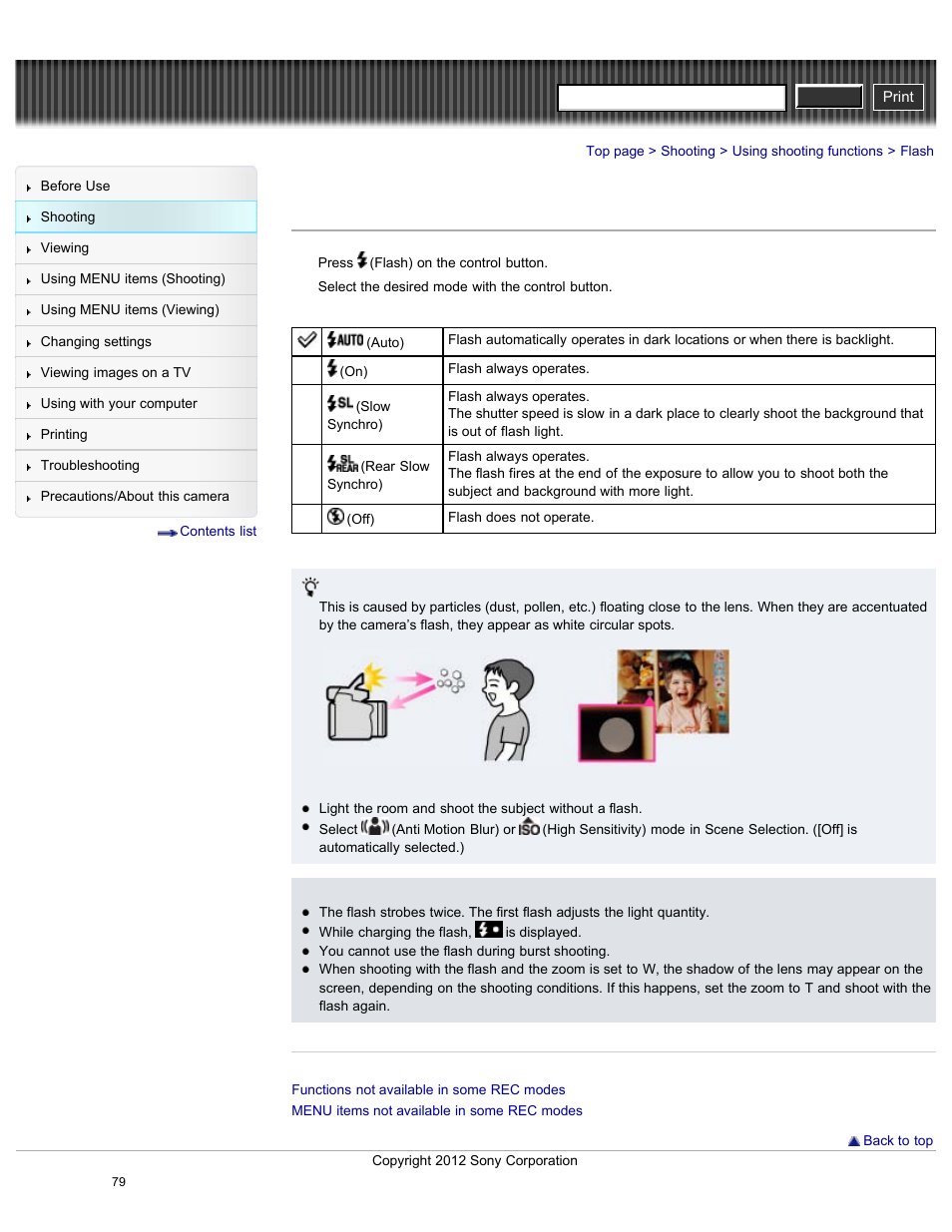 Flash, Cyber-shot user guide | Sony DSC-HX200V User Manual | Page 88 / 297