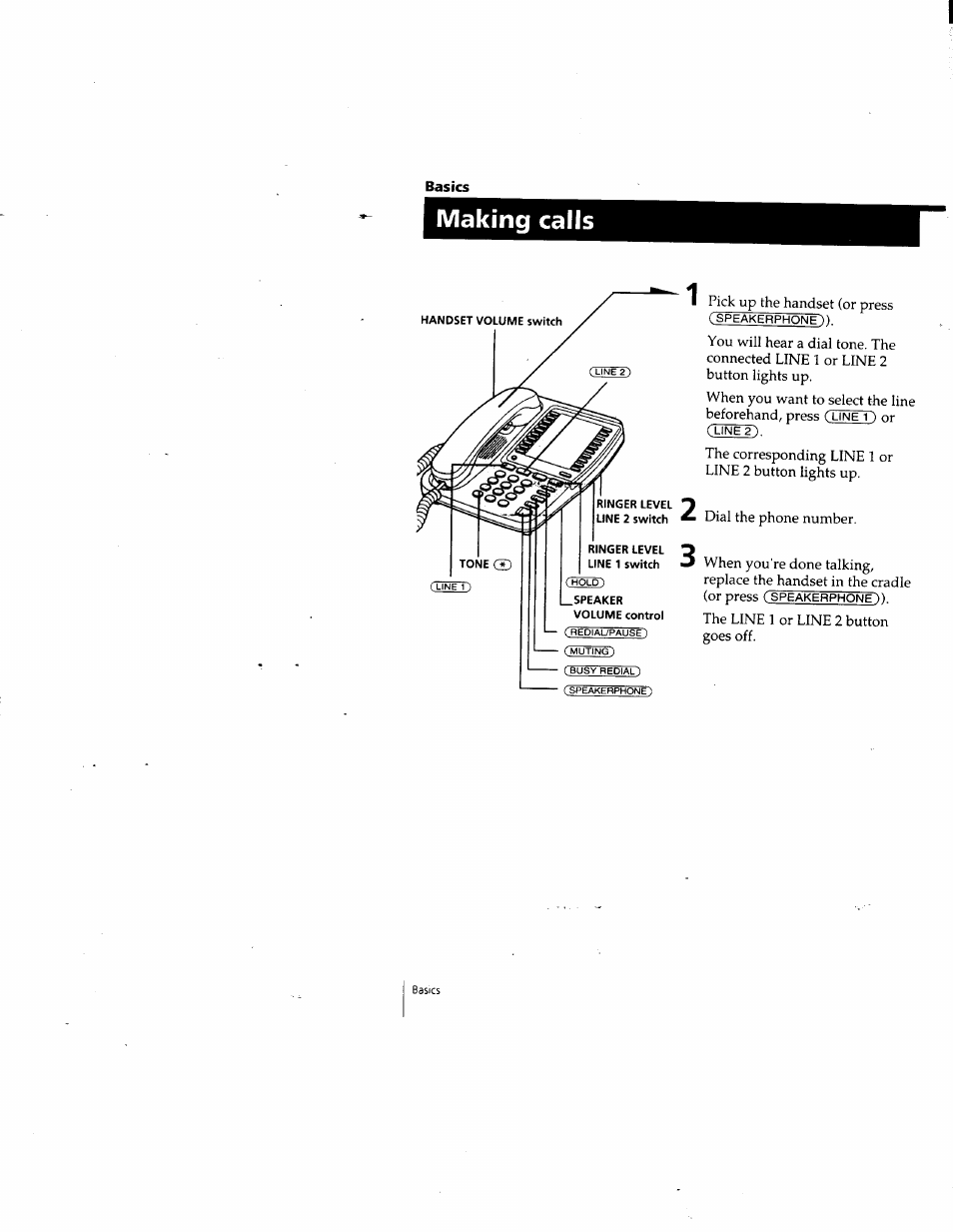 Basics, Making calls | Sony IT-M202 User Manual | Page 12 / 55