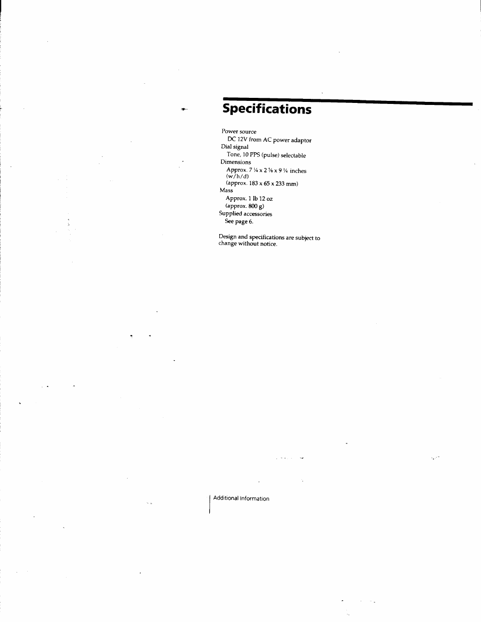 Specifications | Sony IT-M202 User Manual | Page 26 / 55