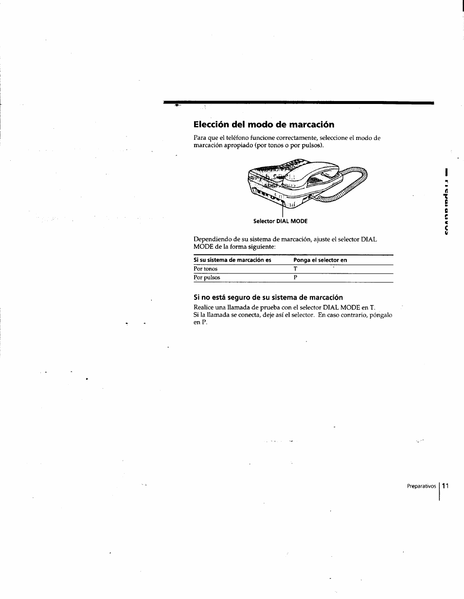 Si no está seguro de su sistema de marcación, Elección del modo de marcación | Sony IT-M202 User Manual | Page 38 / 55