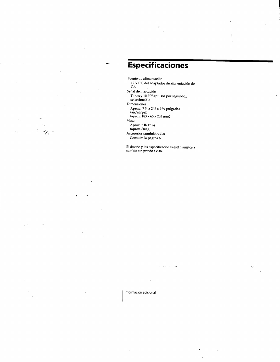 Especificaciones | Sony IT-M202 User Manual | Page 53 / 55