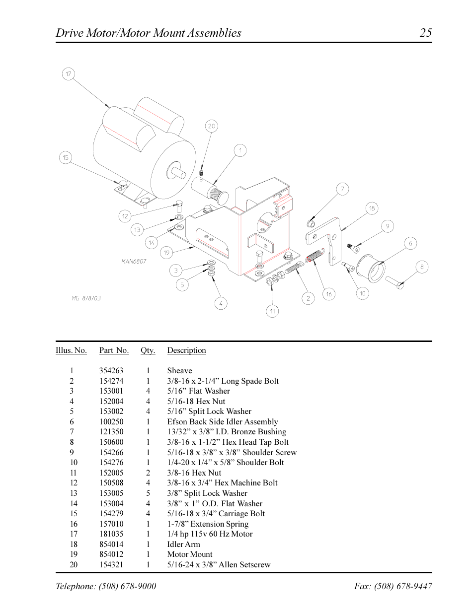 Drive motor/motor mount assemblies | American Dryer Corp. Phase 7 AD-360X2RD User Manual | Page 27 / 33