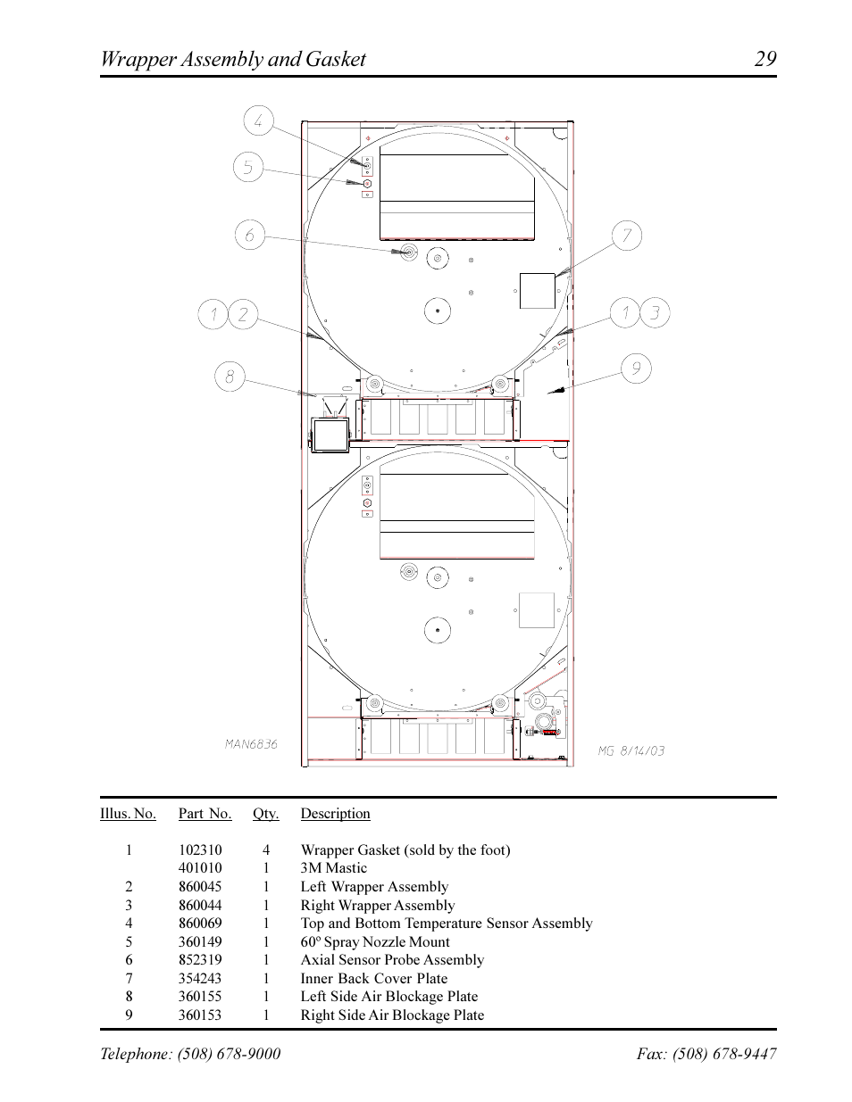 Wrapper assembly and gasket | American Dryer Corp. Phase 7 AD-360X2RD User Manual | Page 31 / 33