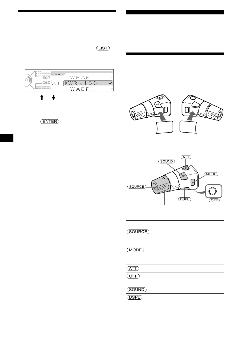 Tuning in a station through a list, List-up, Other functions | Using the rotary commander, 18 tuning in a station through a list | Sony CDX-M850MP User Manual | Page 18 / 96