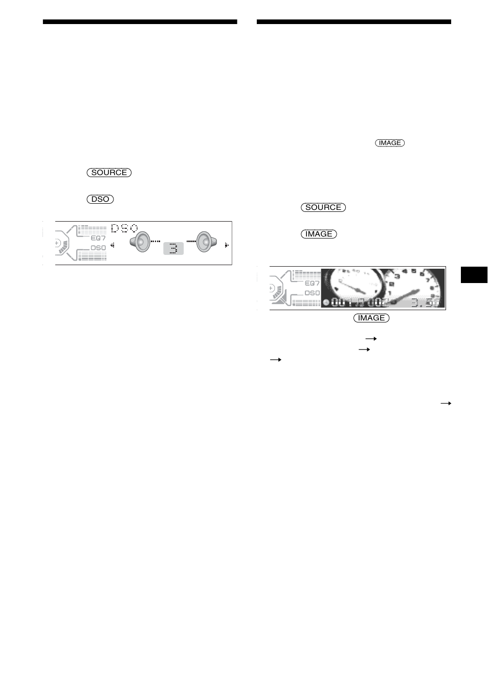 Setting the dynamic soundstage organizer (dso), Selecting the display mode and display image, Setting the dynamic soundstage organizer | Dso), Selecting the display mode, And display image, 23 setting the dynamic soundstage organizer (dso) | Sony CDX-M850MP User Manual | Page 23 / 96