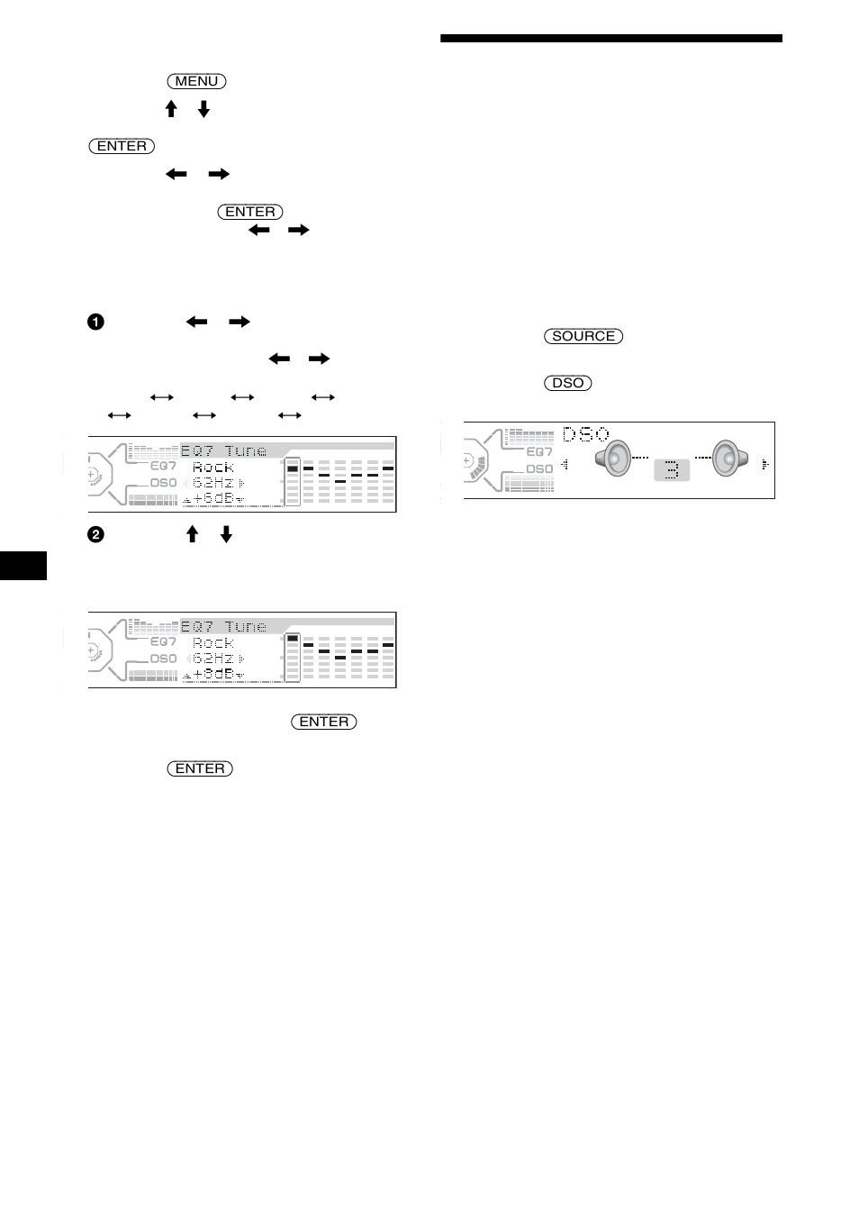 Ajuste del organizador de sonido de baja, Frecuencia dinámico (dso) | Sony CDX-M850MP User Manual | Page 86 / 96