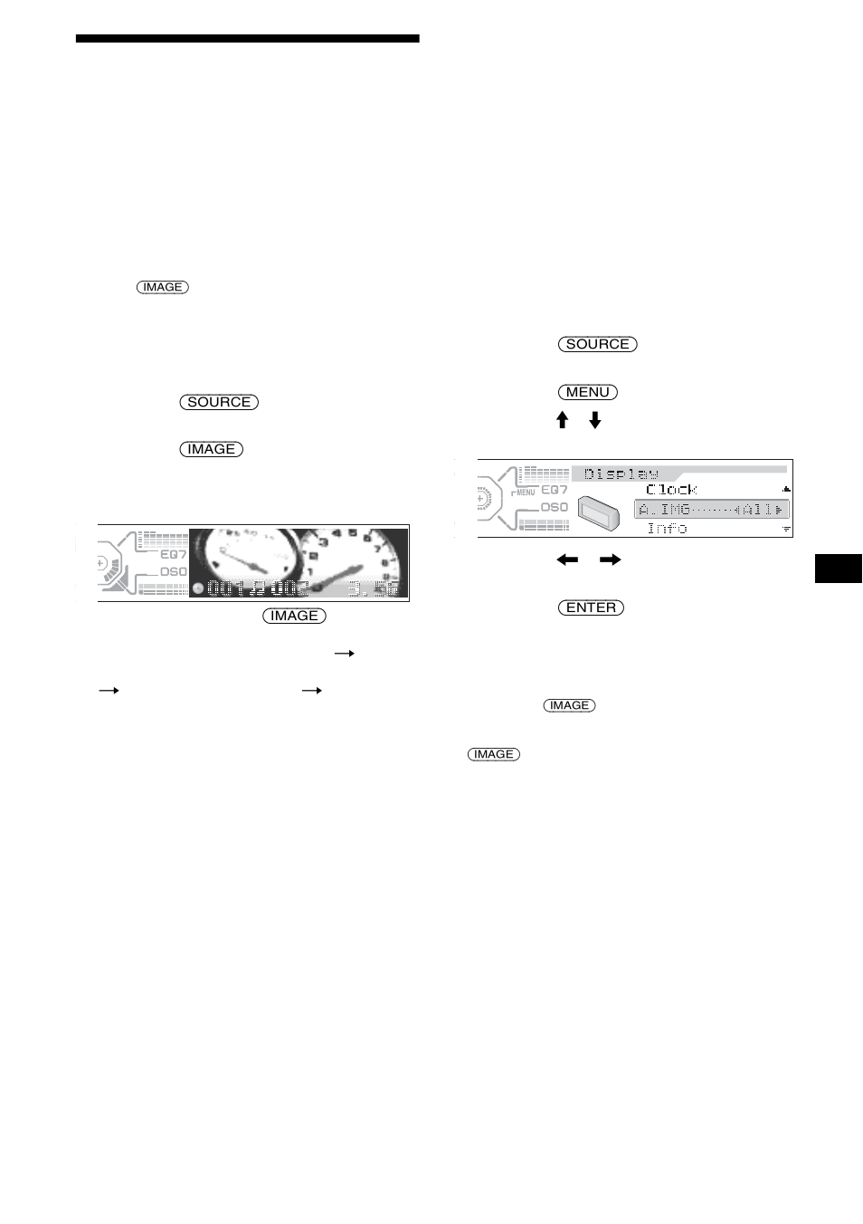 Selección de la imagen y el modo de pantalla, Selección de la imagen y el modo, De pantalla | 25 selección de la imagen y el modo de pantalla | Sony CDX-M850MP User Manual | Page 87 / 96