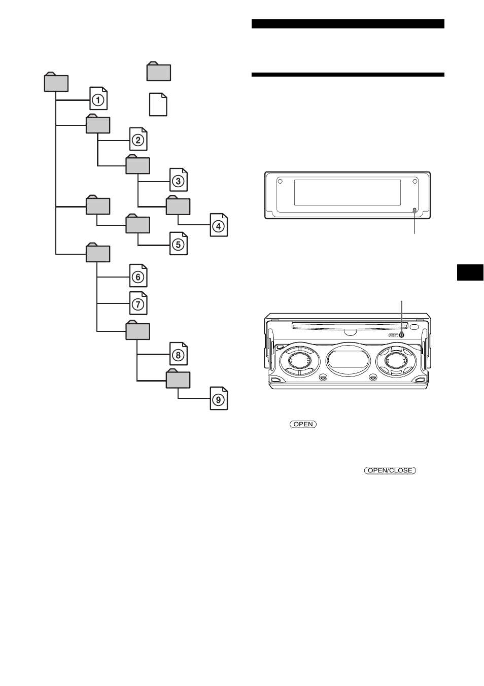 Getting started, Resetting the unit | Sony CDX-M850MP User Manual | Page 9 / 96