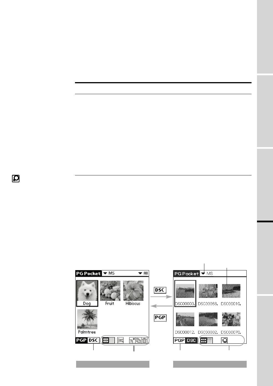 Handling pictures on a memory stick media, Browsing the pictures on memory stick media | Sony PEG-S320 User Manual | Page 21 / 31