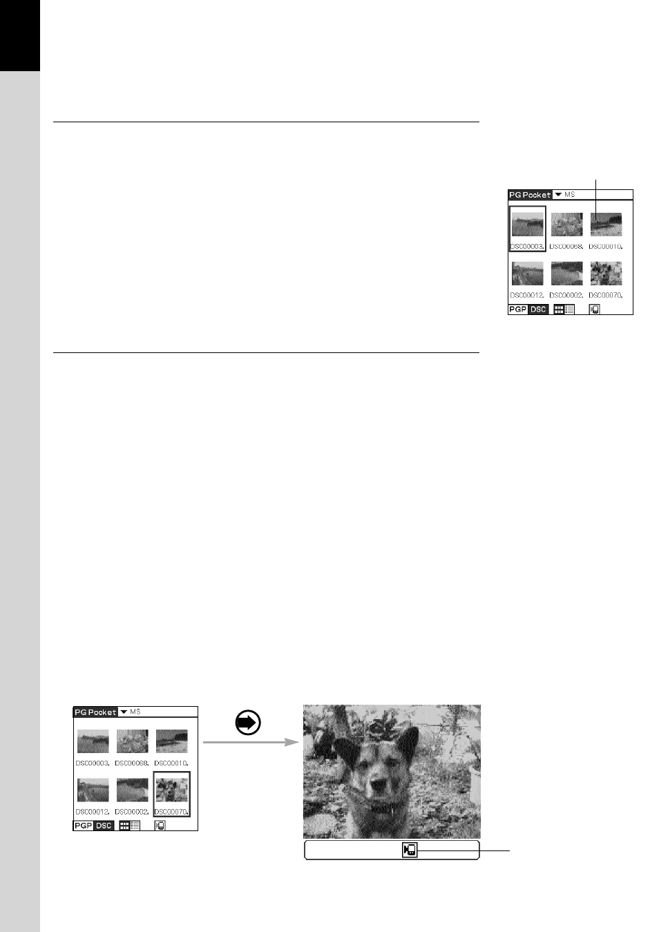 Restrictions on [camera picture, Saving in clie handheld, Advanced functions of picturegear pocket | Sony PEG-S320 User Manual | Page 22 / 31