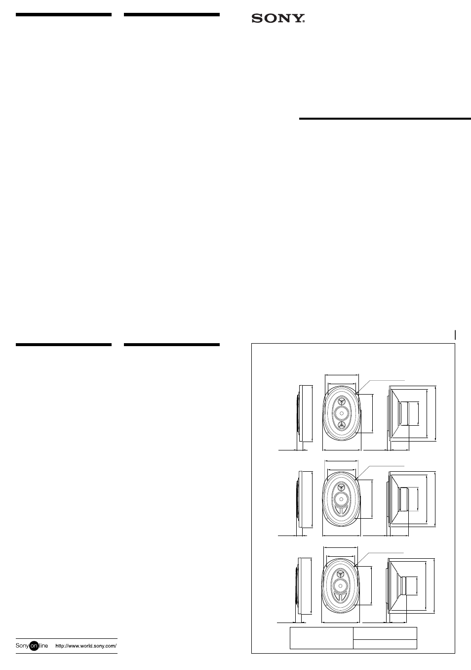 Sony XS-V6945M User Manual | 2 pages