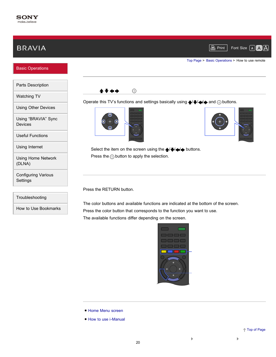 How to use remote | Sony XBR-65HX950 User Manual | Page 20 / 194