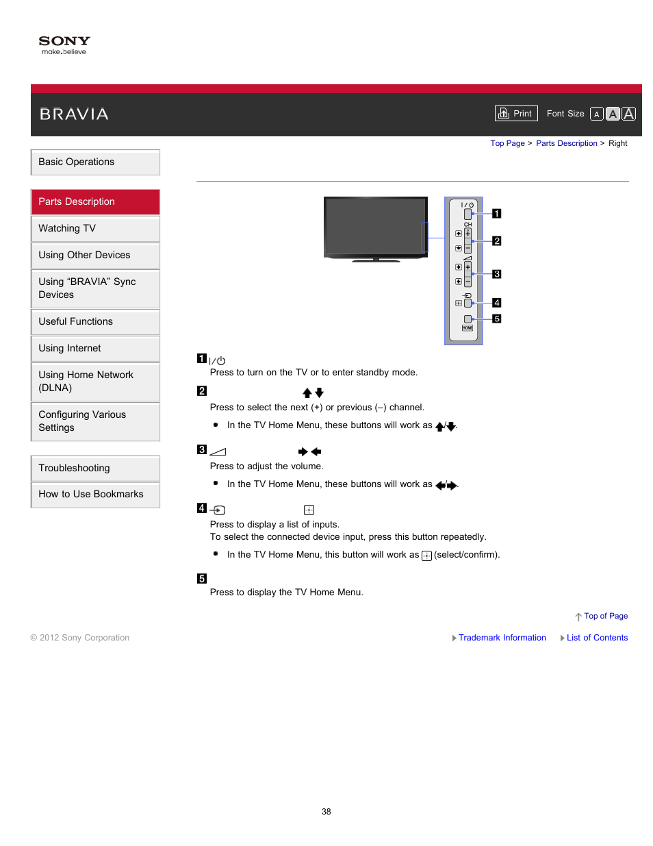 Right | Sony XBR-65HX950 User Manual | Page 38 / 194