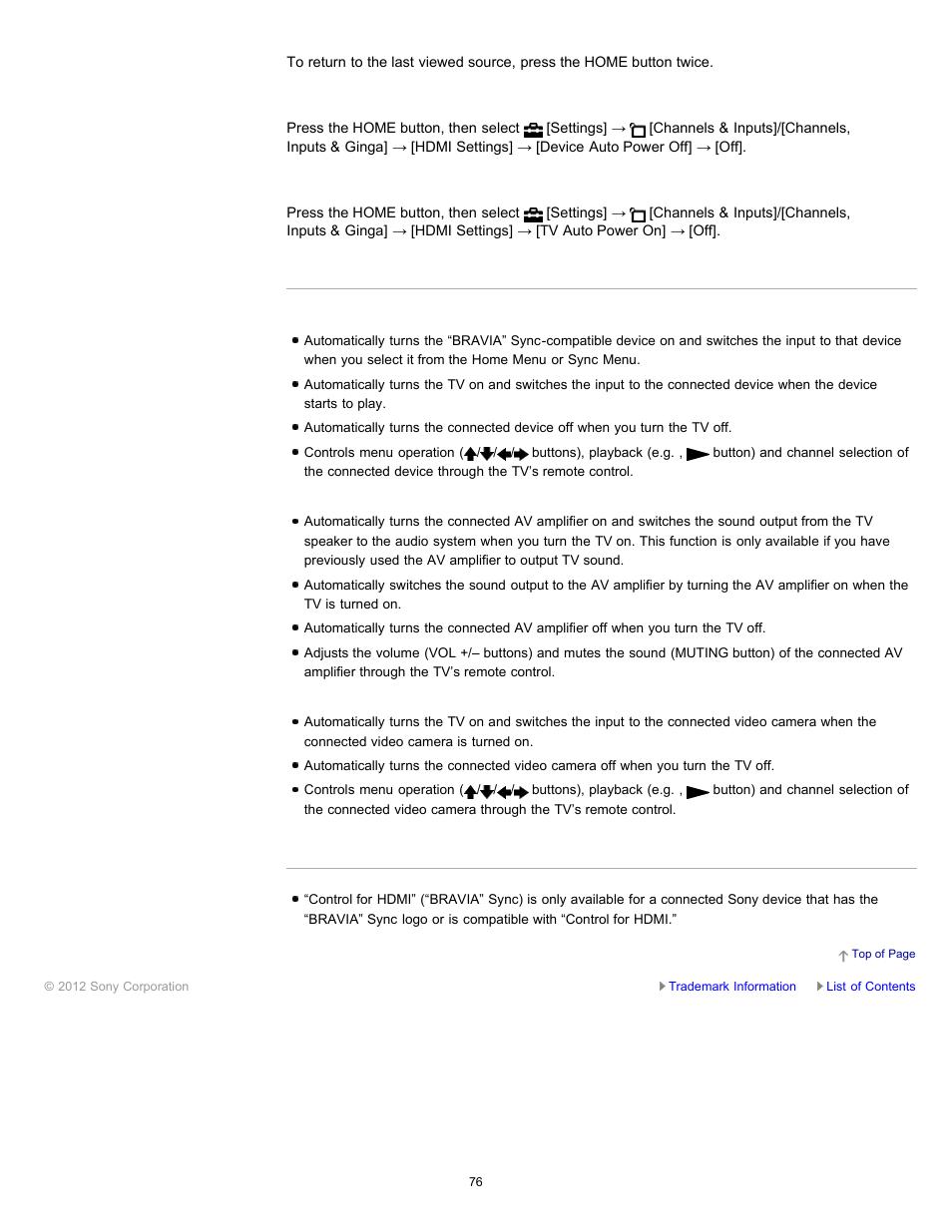 Sony XBR-65HX950 User Manual | Page 76 / 194