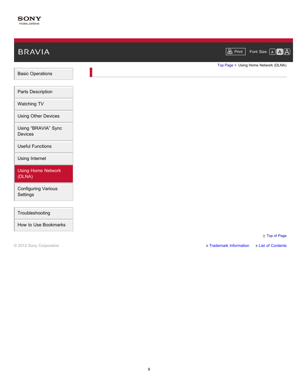 Using home network (dlna) | Sony XBR-65HX950 User Manual | Page 9 / 194