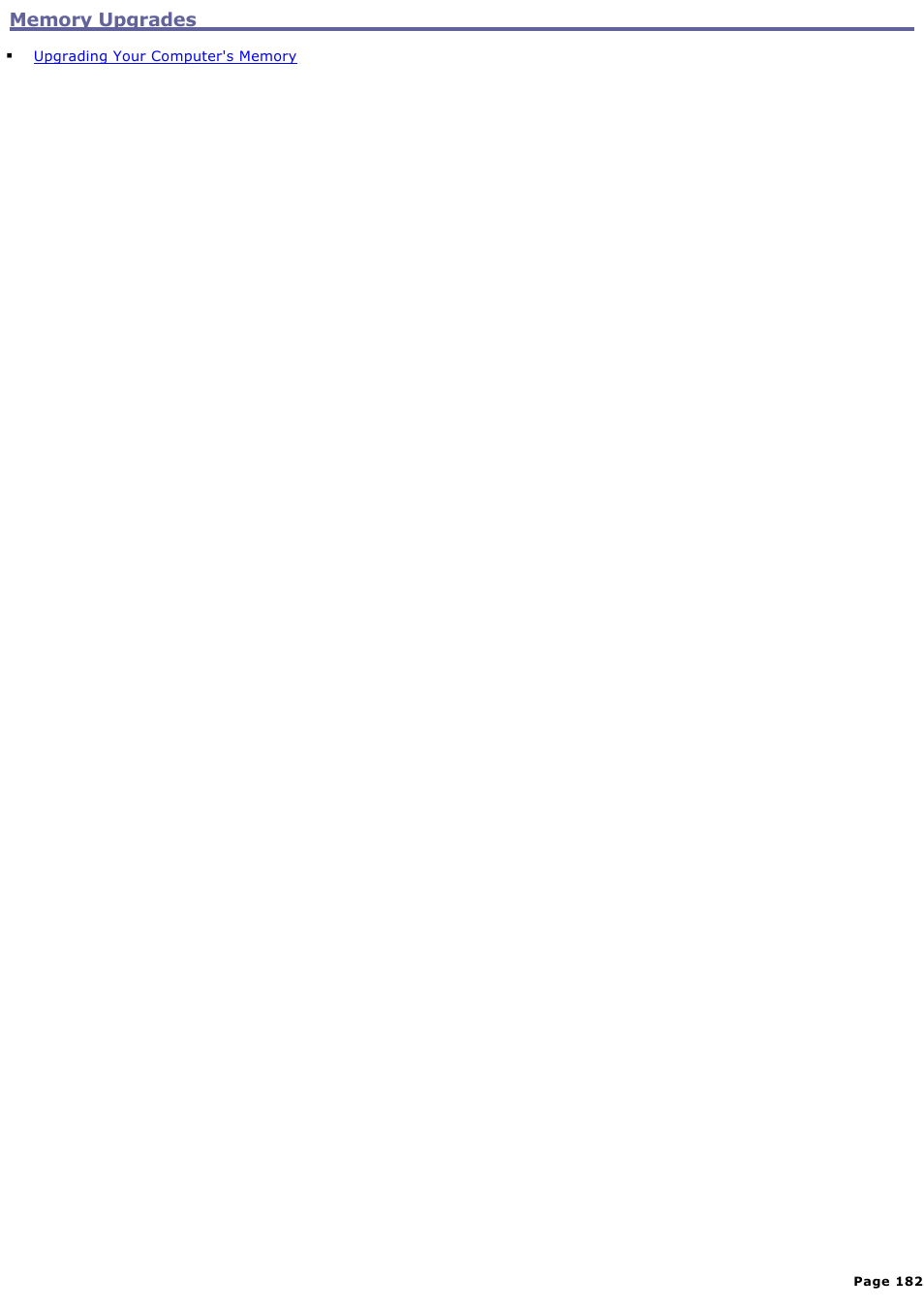 Memory upgrades | Sony PCG-SRX99K User Manual | Page 182 / 217