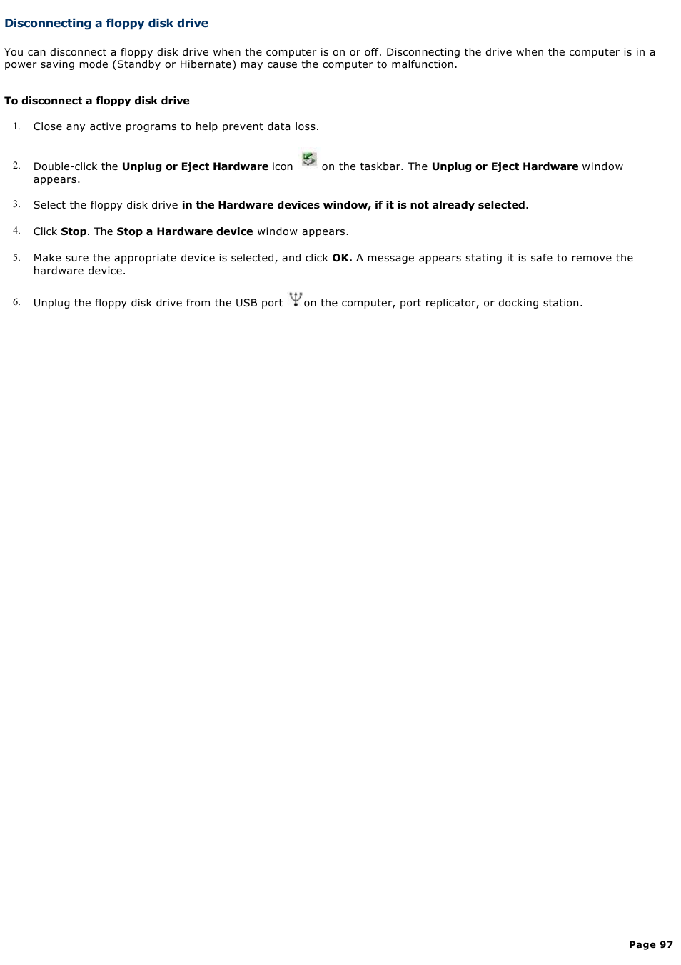 Disconnecting a floppy disk drive | Sony PCG-SRX99K User Manual | Page 97 / 217