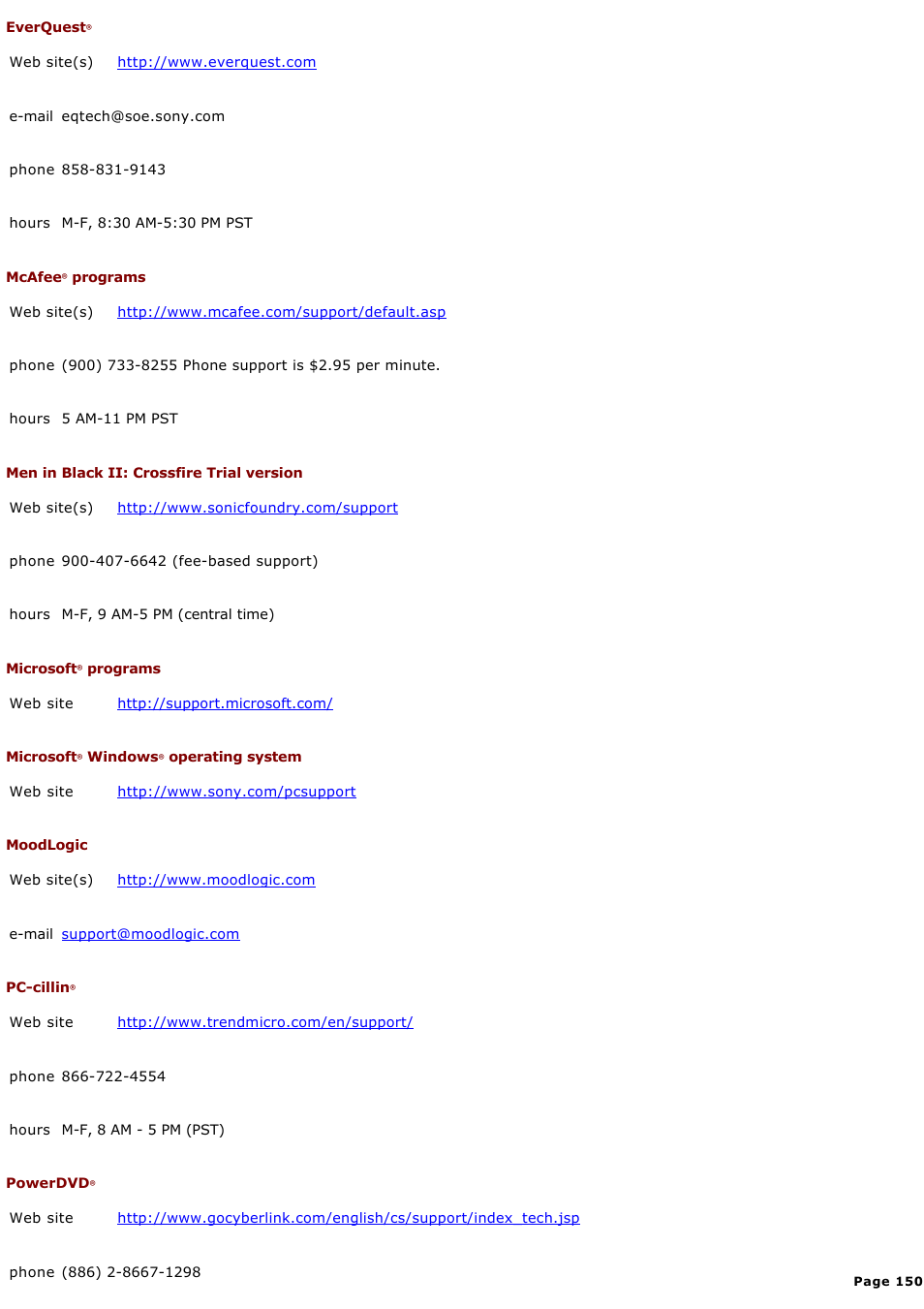 Sony PCG-Z1AP3 User Manual | Page 150 / 164