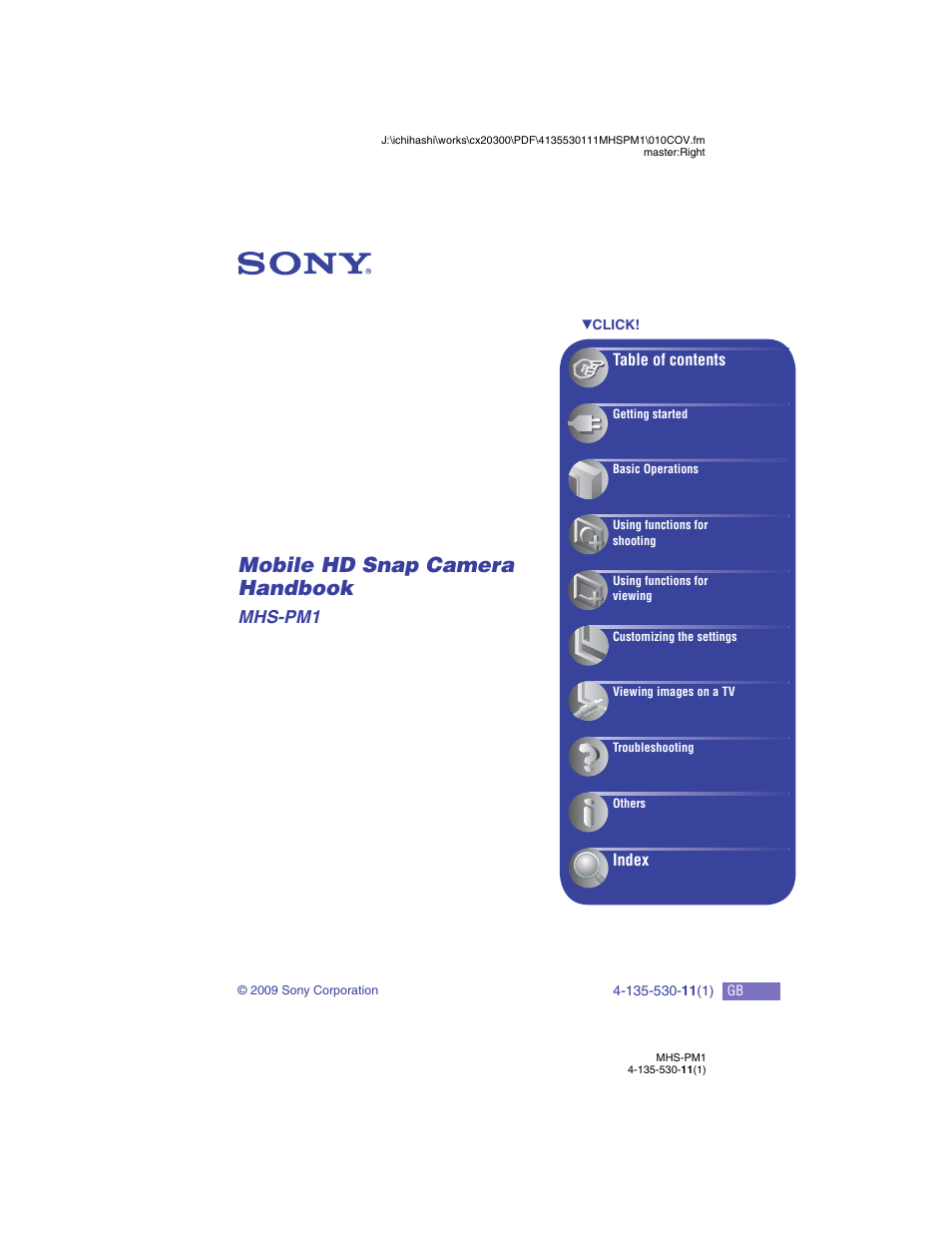 Sony bloggie  MHS-PM1 User Manual | 75 pages