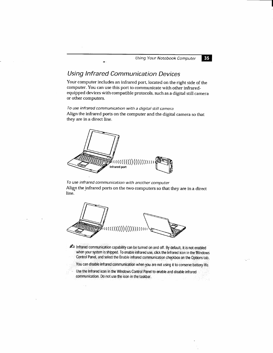 Using infrared communication devices | Sony PCG-505GX User Manual | Page 45 / 123