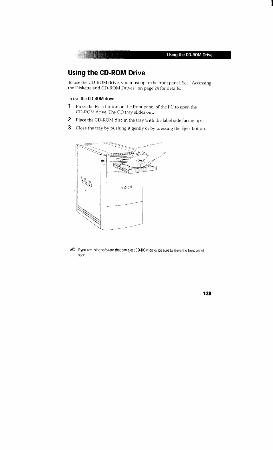 Using the cd-rom drive | Sony PCV-230 User Manual | Page 147 / 164