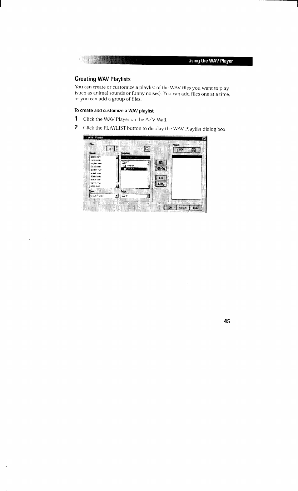 Creating wav playlists | Sony PCV-230 User Manual | Page 53 / 164