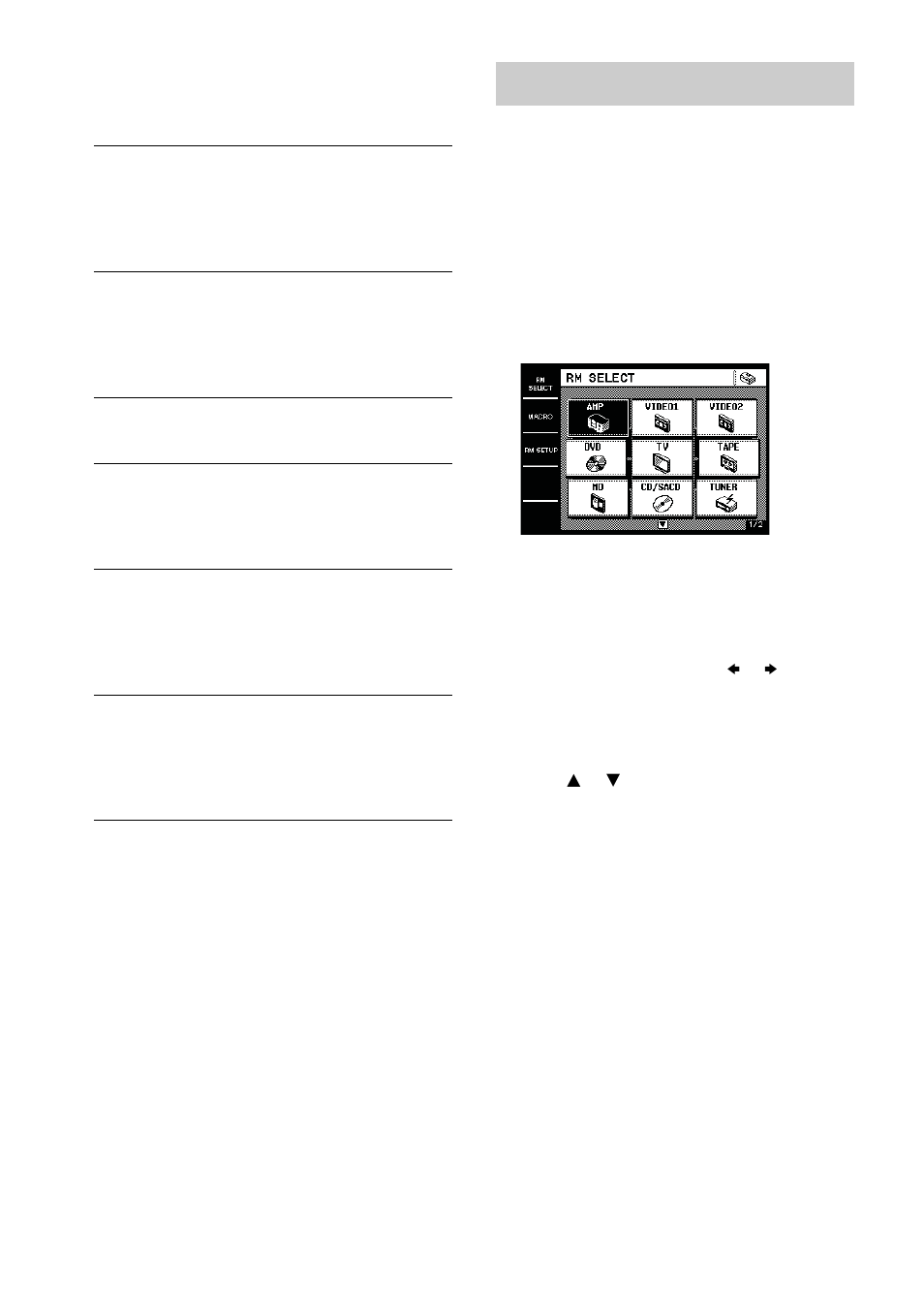 Operating the components | Sony RM-TP2 User Manual | Page 12 / 41